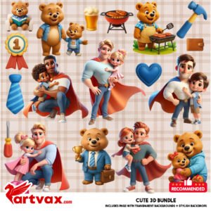 Father’s Day Super Dad Clipart Bundle