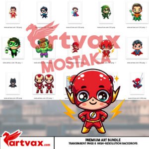 Chibi Superheroes PNG Bundle