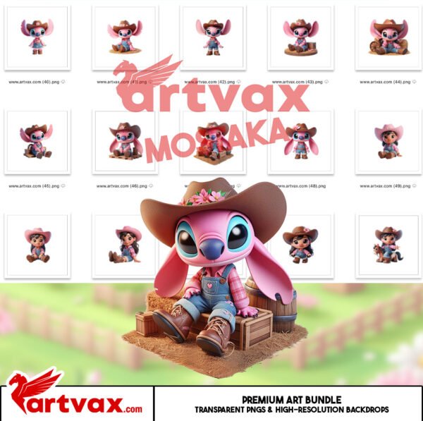 Cowgirl Stitch & Lilo PNG Bundle