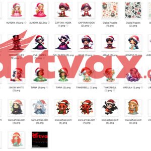 Christmas Villains & Princesses Clipart Bundle