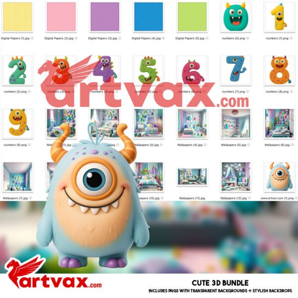 Monster Birthday PNG Bundle