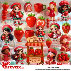 Strawberry Girl PNG Bundle