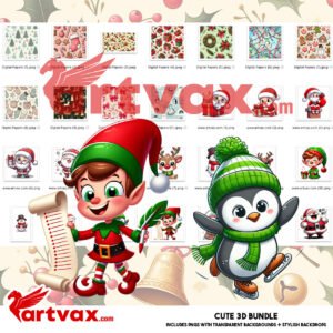 Cute Santa Christmas Clipart Bundle