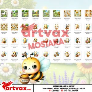 Cute Bee Clipart PNG Bundle