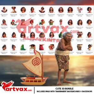 3D Moana Clipart Bundle