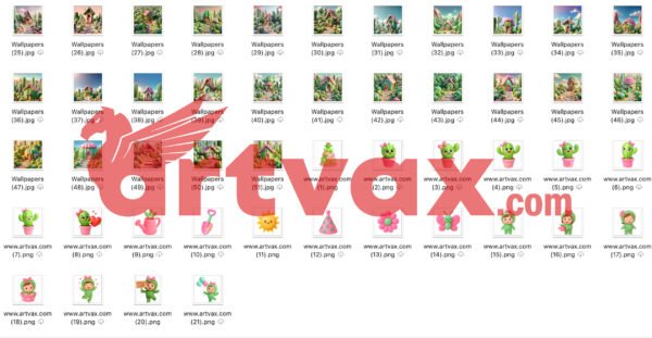 Cute Baby Cactus 3D Clipart Bundle