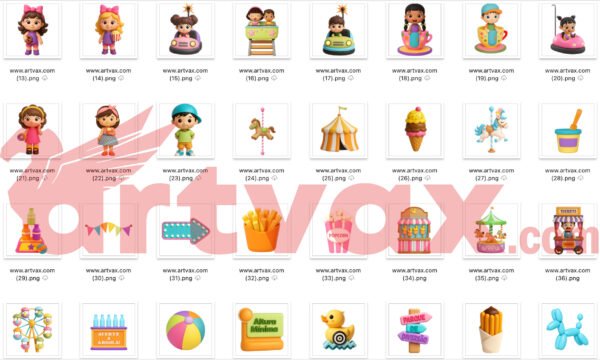 Amusement Park 3D Clipart Bundle