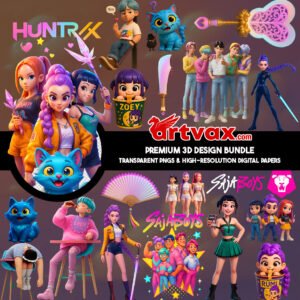 Kpop Huntrix PNG Bundle
