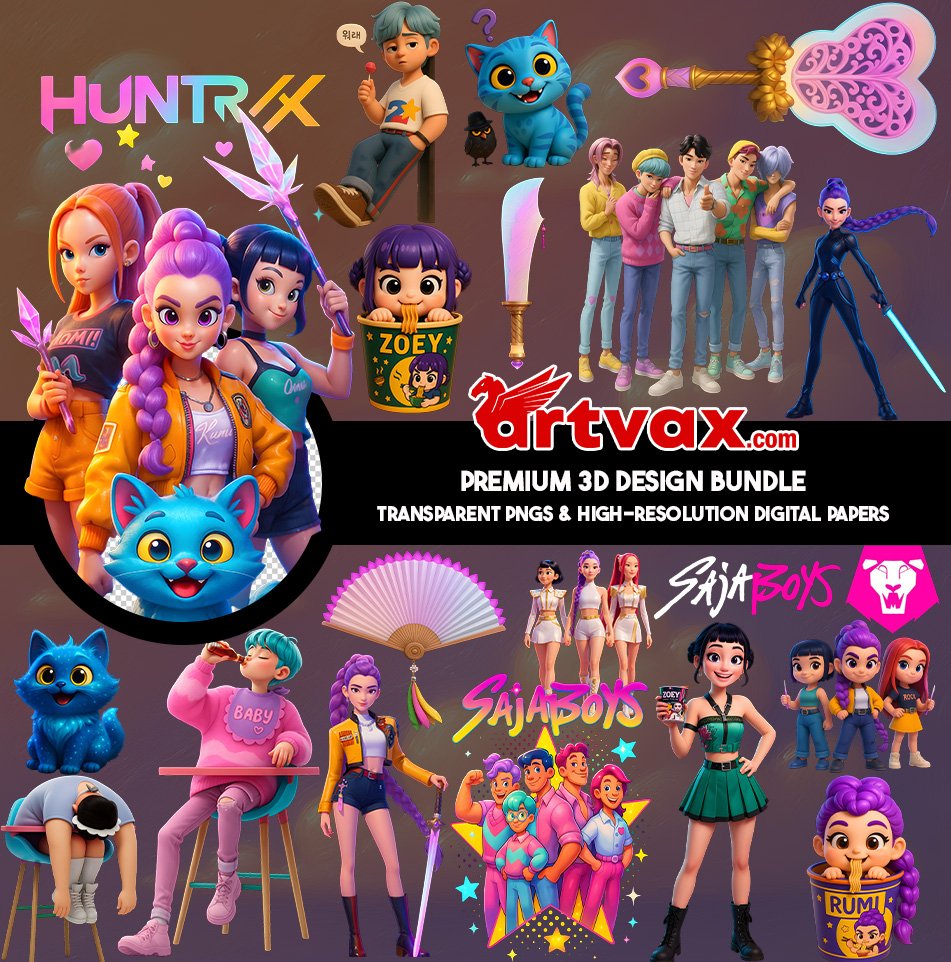 Kpop Huntrix PNG Bundle