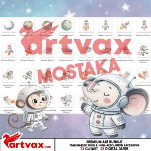 Cute Space Animals Clipart