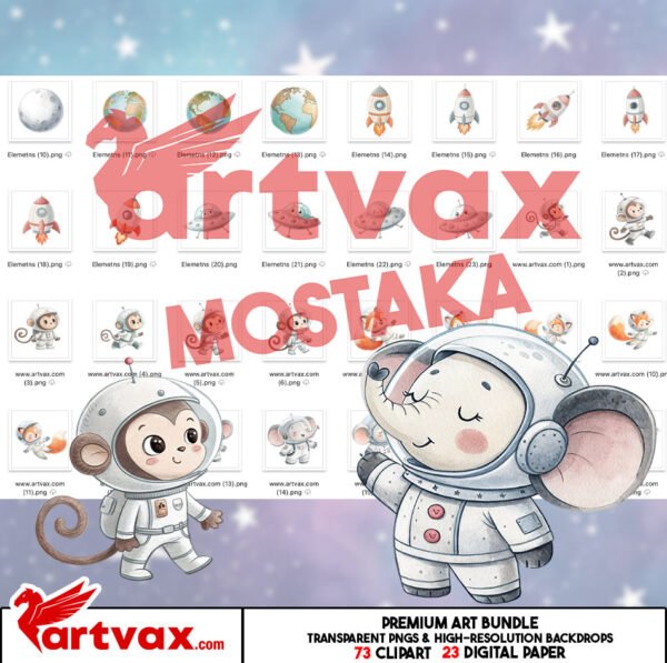 Cute Space Animals Clipart