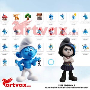 Smurfs 3D Clipart Bundle