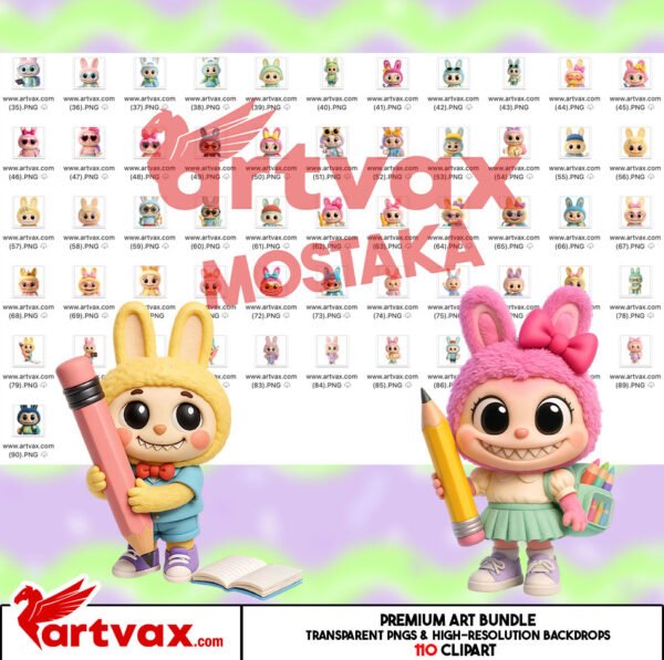 Labubu Back to School Clipart Bundle