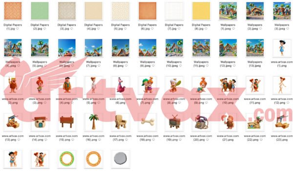 Flintstones Clipart Bundle