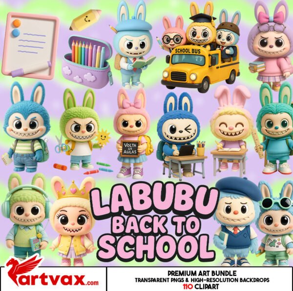 Labubu Back to School Clipart Bundle