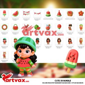 Watermelon Girl PNG Bundle
