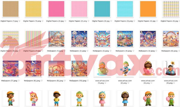 Amusement Park 3D Clipart Bundle