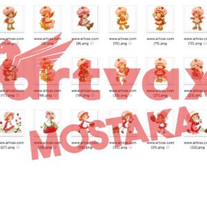 Strawberry Girl Clipart Bundle
