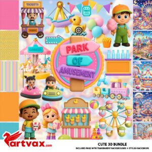 Amusement Park 3D Clipart Bundle