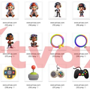 Super Gamer 3D Clipart Bundle