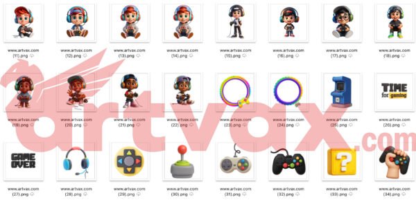 Super Gamer 3D Clipart Bundle