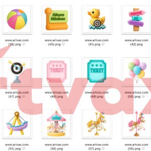 Amusement Park 3D Clipart Bundle