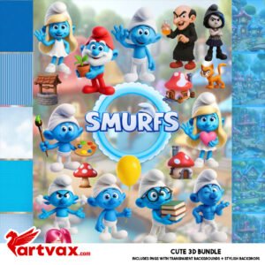 Smurfs 3D Clipart Bundle