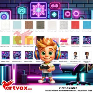 Super Gamer 3D Clipart Bundle