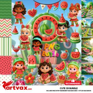 Watermelon Girl PNG Bundle