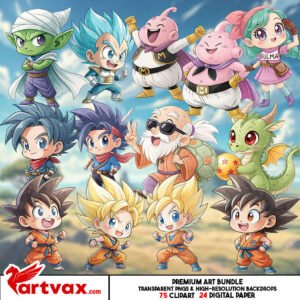Chibi Dragon Ball Z Clipart Bundle
