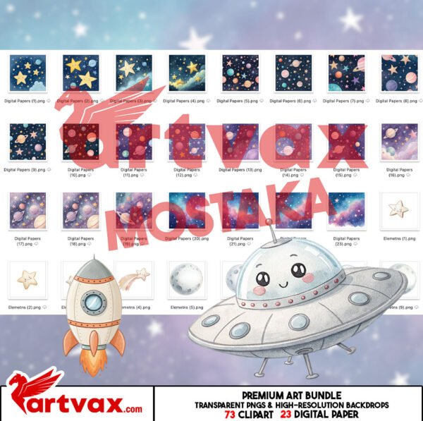 Cute Space Animals Clipart