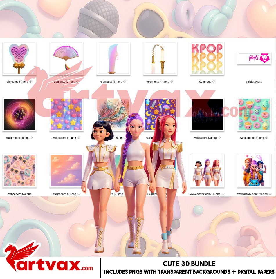 Kpop Huntrix PNG Bundle