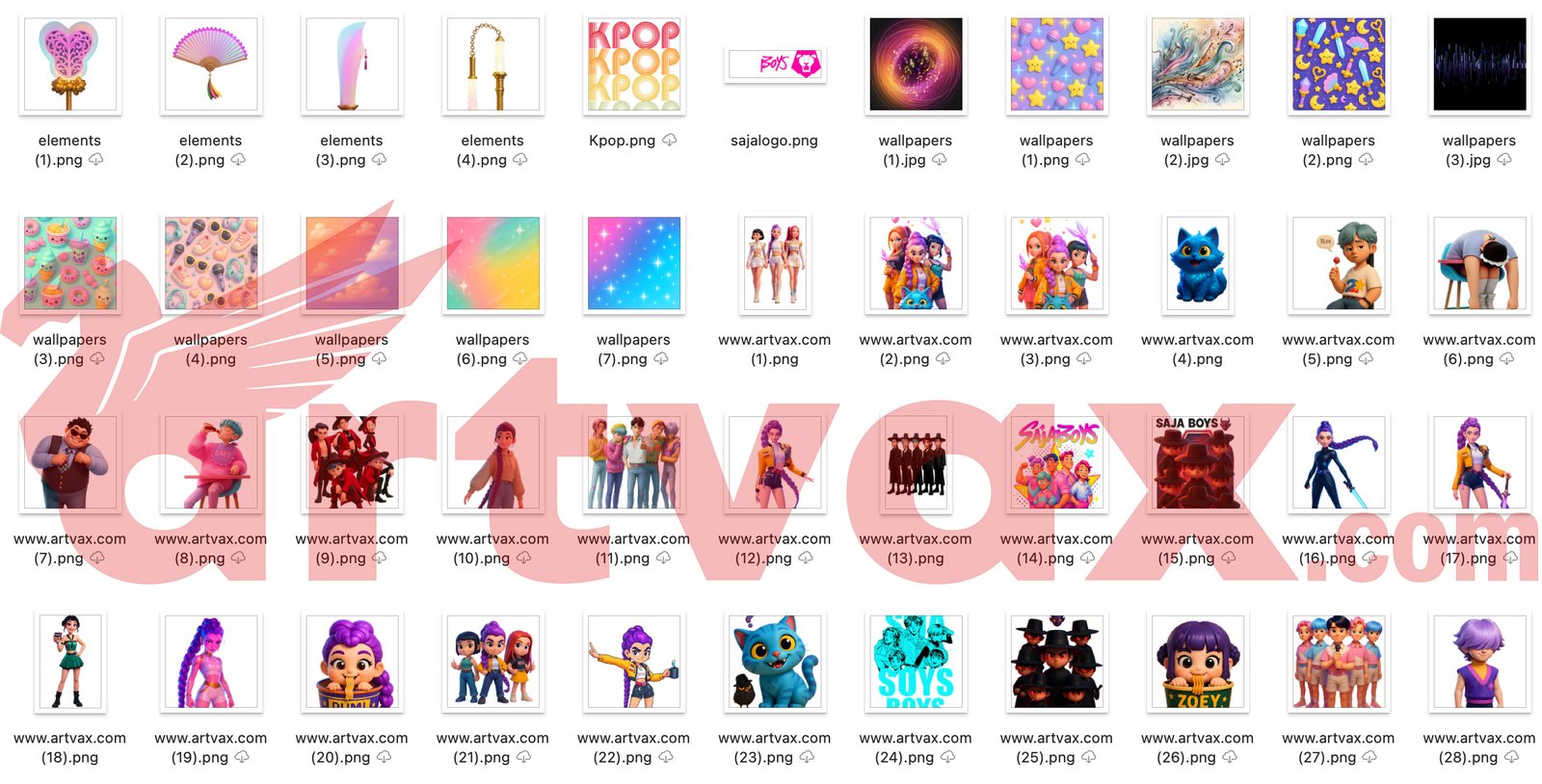 Kpop Huntrix PNG Bundle