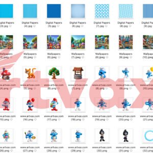 Smurfs 3D Clipart Bundle