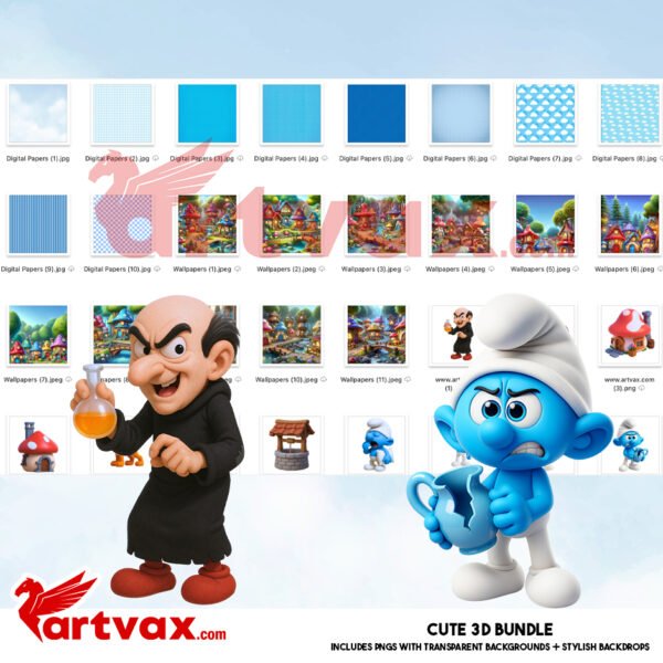 Smurfs 3D Clipart Bundle