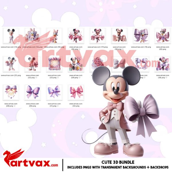 Minnie Mouse and Mickey Mouse Digital Clipart