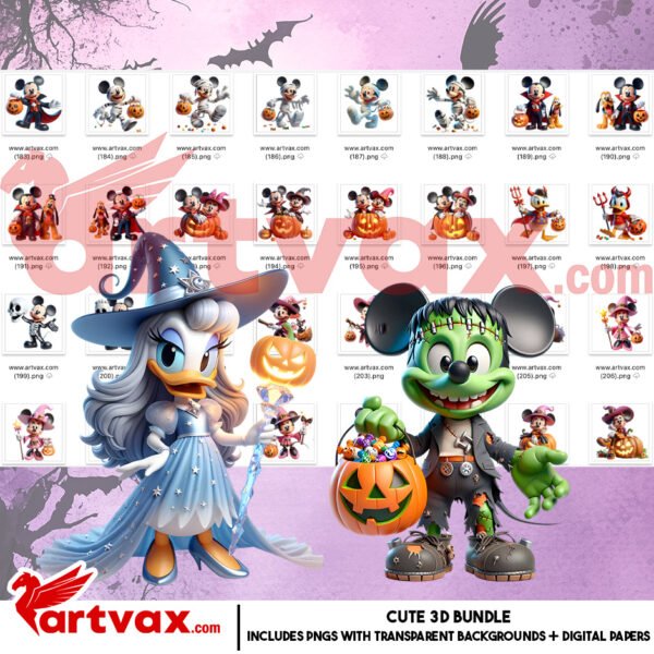Mickey Halloween Clipart Bundle