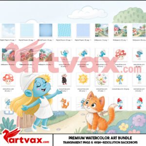 Smurfs Watercolor Clipart