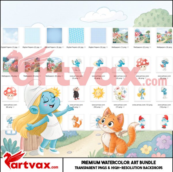 Smurfs Watercolor Clipart