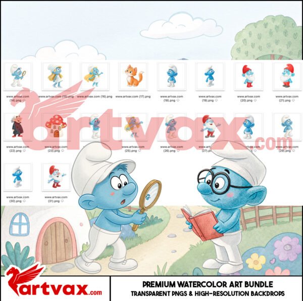 Smurfs Watercolor Clipart