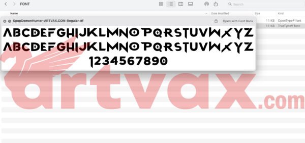 Kpop Demon Hunters Font