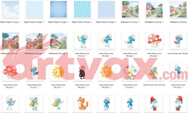 Smurfs Watercolor Clipart