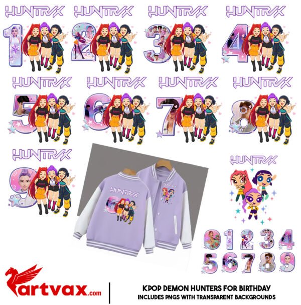 Kpop Huntrix Birthday Numbers Clipart