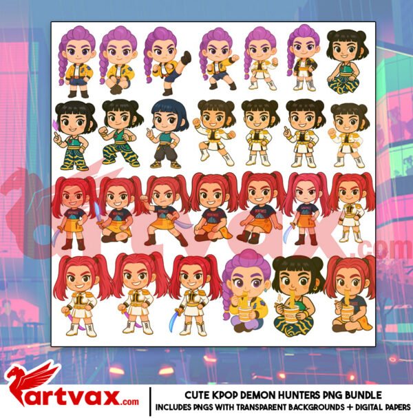 Kpop Demon Hunters Clipart Bundle