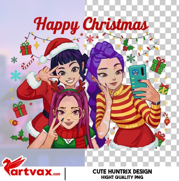 Huntrix Girls Christmas PNG