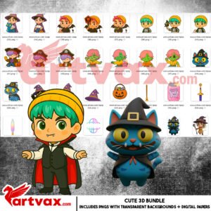Kpop Halloween Clipart Bundle,