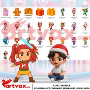 Christmas Kpop Demon Hunters PNG Bundle