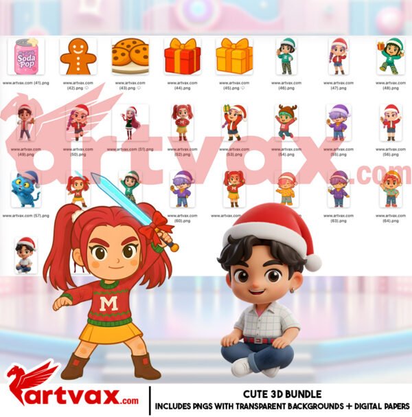 Christmas Kpop Demon Hunters PNG Bundle