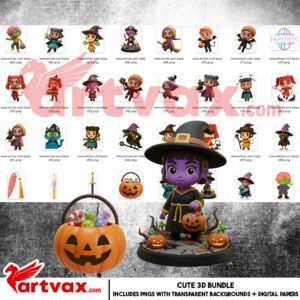 Kpop Halloween Clipart Bundle,
