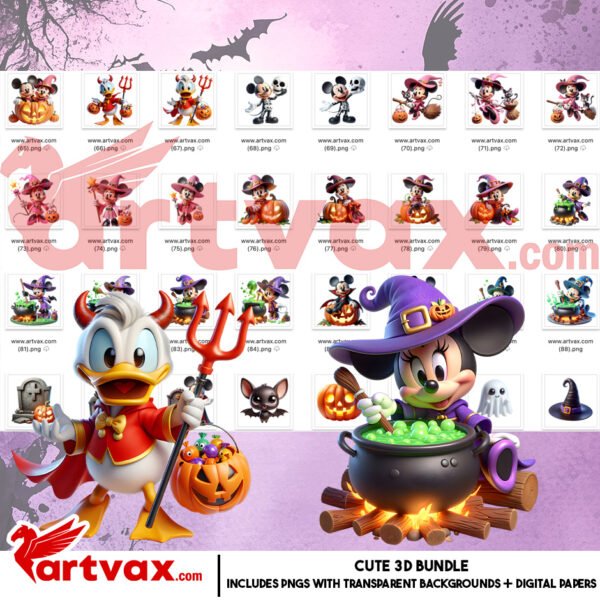 Mickey Halloween Clipart Bundle